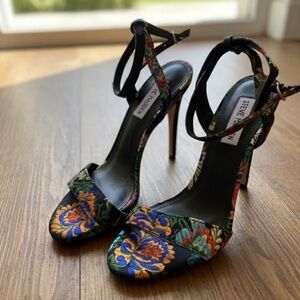 Steve Madden Black Heels with Colorful Floral Pattern